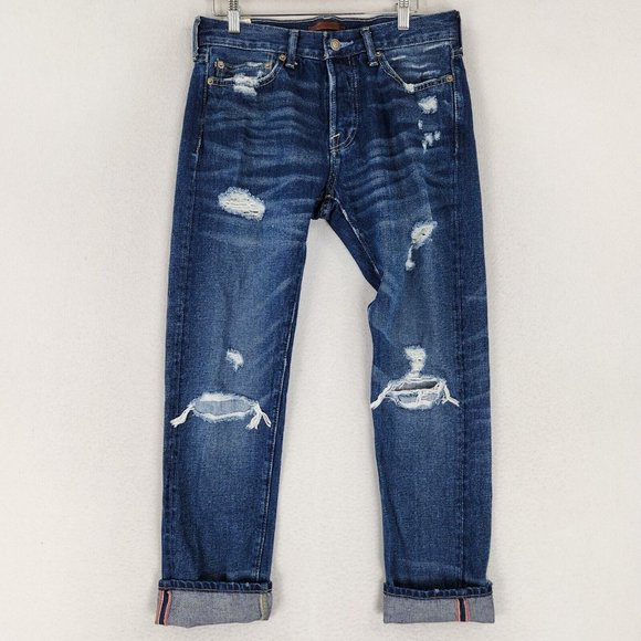 Abercrombie & Fitch Other - Abercrombie & Fitch Blue Distressed Straight Jeans
